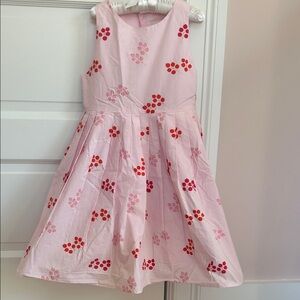 Jacadi Light Pink Dress with Red Floral Accents